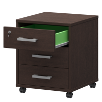 Тумба подкатная (3 ящика) Арго АТЛ-03 Дуб венге